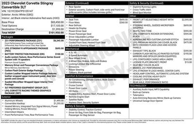 2023 Chevrolet Corvette Stingray 3LT