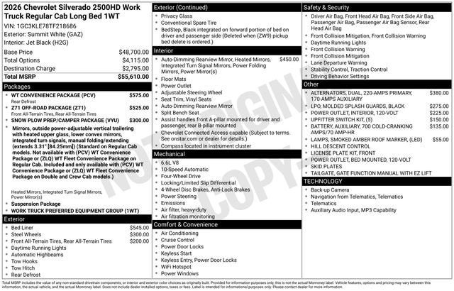 2026 Chevrolet Silverado 2500 HD WT