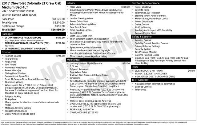 2017 Chevrolet Colorado 4WD LT