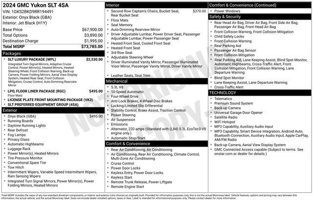 2024 GMC Yukon SLT