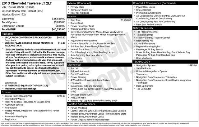 2013 Chevrolet Traverse LT