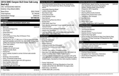 2016 GMC Canyon 4WD SLE