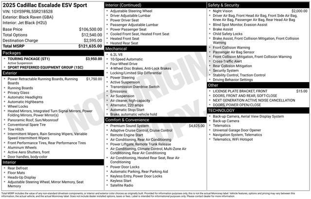 2025 Cadillac Escalade ESV Sport