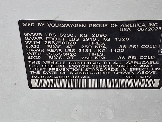 2025 Volkswagen Atlas 2.0T SEL