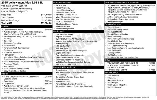 2025 Volkswagen Atlas 2.0T SEL
