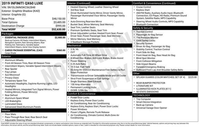 2019 INFINITI QX60 LUXE