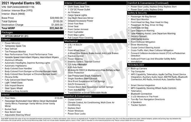 2021 Hyundai Elantra SEL