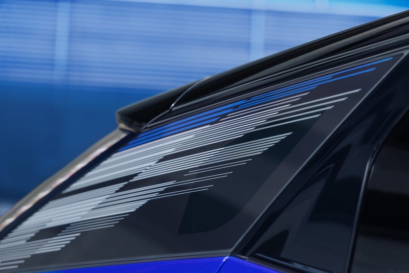 Close-up of the Modern Pattern on the 2026 OPTIQ-V Rear Quarter Glass | Burke Cadillac in Cape May Court House NJ